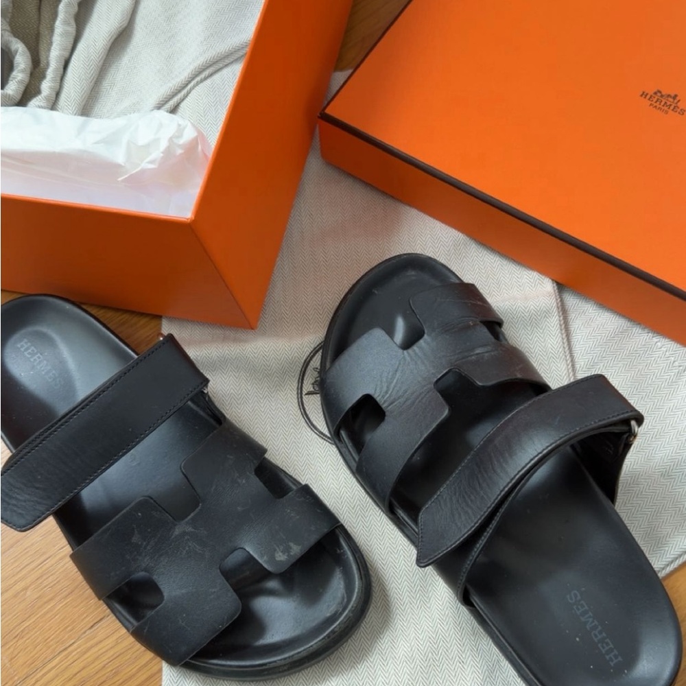 Hermès Black Sandals